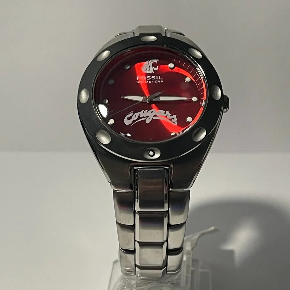 Washington State Cougars NCAA Stainless-Steel Watch by Fossil NEW (RARE)